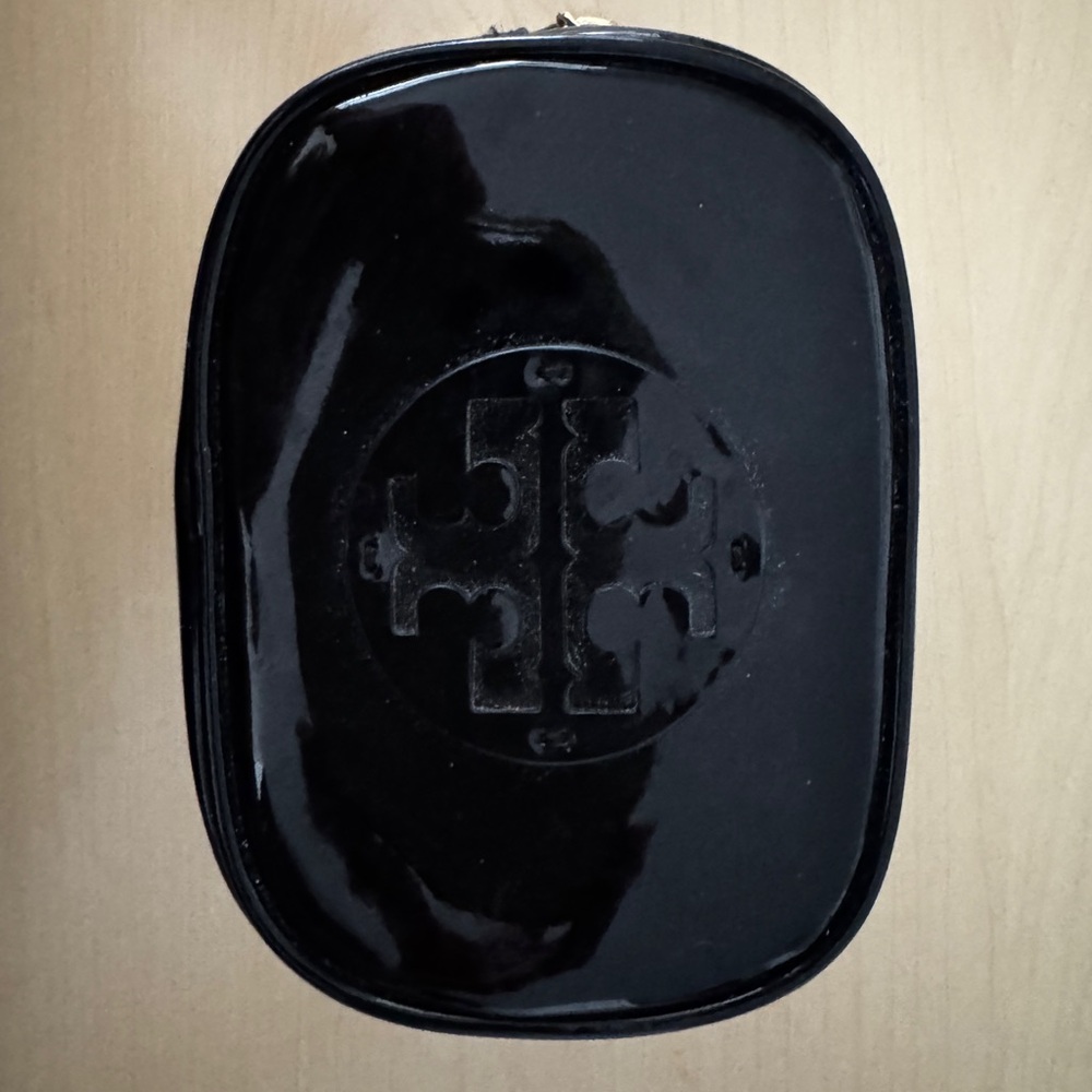 Tory Burch Glossy Black Cosmetic Pouch